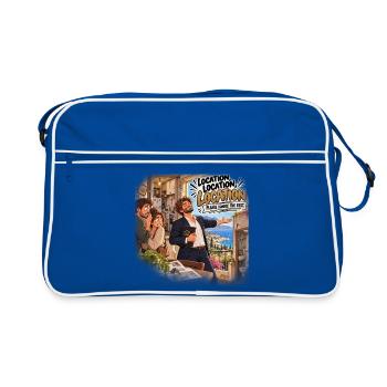 Humor Immobilienmietung Miete - Retro Tasche - Blau/Weiß - Vorne