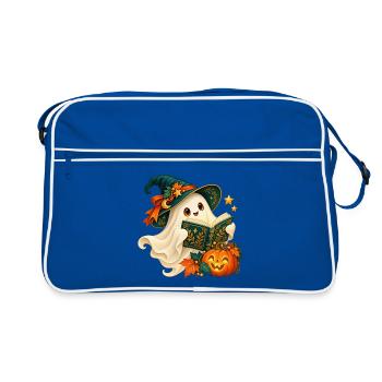 Ghost Reader Halloween verzaubert - Retro Tasche - Blau/Weiß - Vorne