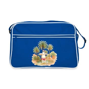 Weihnachten unter Palmen - Retro Tasche - Blau/Weiß - Vorne