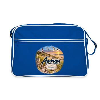 Amrum Nordseezauber Strandglück - Retro Tasche - Blau/Weiß - Vorne