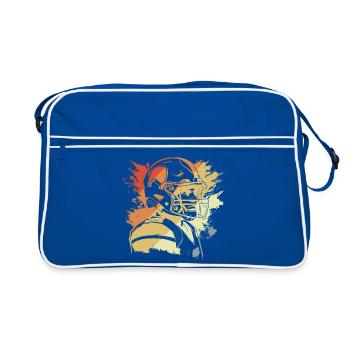 Vintage Football - Retro Tasche - Blau/Weiß - Vorne