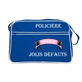 Policie re cadeau humour - Sac Retro - bleu/blanc - Devant