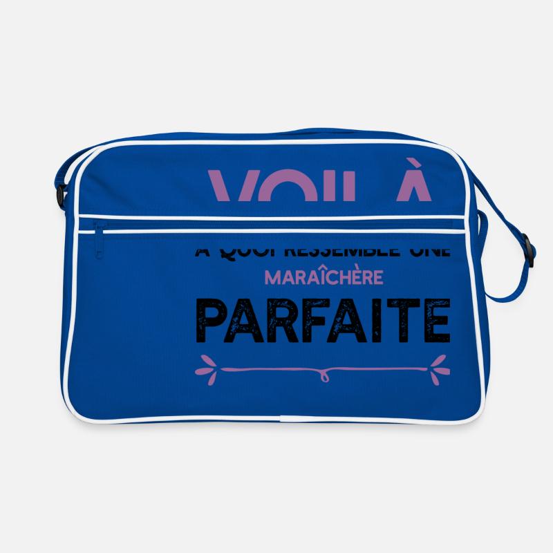 Une Maraîchère parfaite cadeau - Sac Retro - bleu/blanc