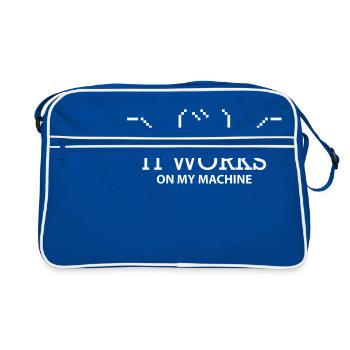 it works on my machine - Retro Tasche - Blau/Weiß - Vorne