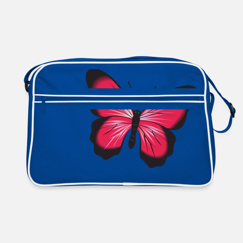Roter Rosa Schmetterling Geschenk Idee Retro Tasche