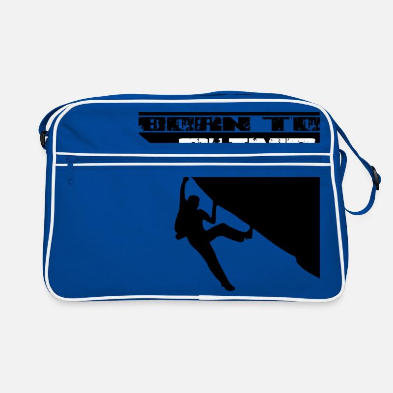 Klettern Born To Climb - Retro Tasche - Blau/Weiß