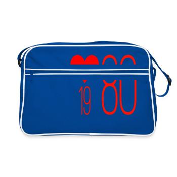 amour des années 80, 1980, 1980, amour des années 80, 80, 80 - Sac Retro - bleu/blanc - Devant