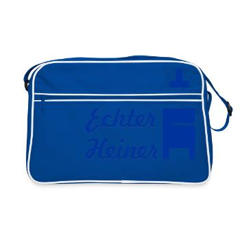 Echter Heiner - Retro Tasche - Blau/Weiß - Vorne