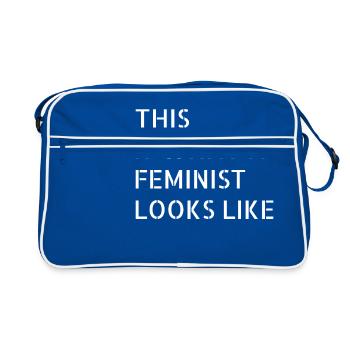 feminism - this is what a feminist looks like - Retro Bag - blue/white - Front