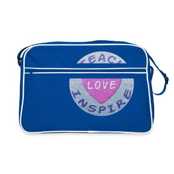 Enseigner l'amour inspirer la pâte à modeler coeur - Sac Retro - bleu/blanc - Devant