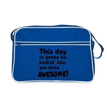 Journée géniale! Optimisme, Grand jour - Sac Retro - bleu/blanc - Devant