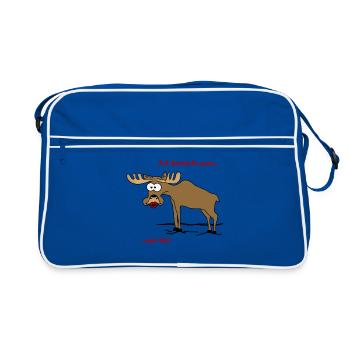 Knutschender Elch - Retro Tasche - Blau/Weiß - Vorne