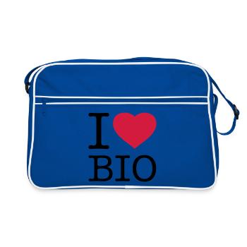 I LOVE BIO - Retro Bag - blue/white - Front