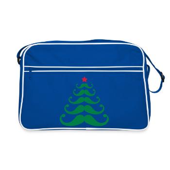 Weihnachtsbaum - Retro Tasche - Blau/Weiß - Vorne