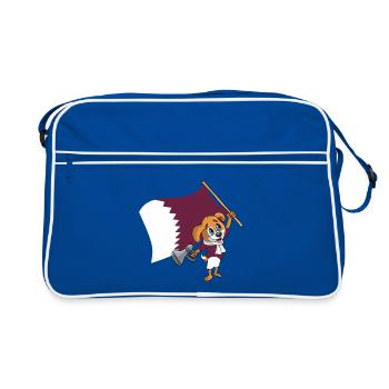 Qatar Fan chien - Sac Retro - bleu/blanc - Devant