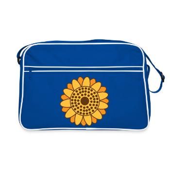 Tournesol - Grand tournesol jaune orange - Sac Retro - bleu/blanc - Devant