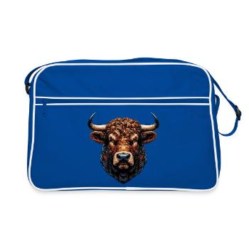 Stier - Retro Tasche - Blau/Weiß - Vorne