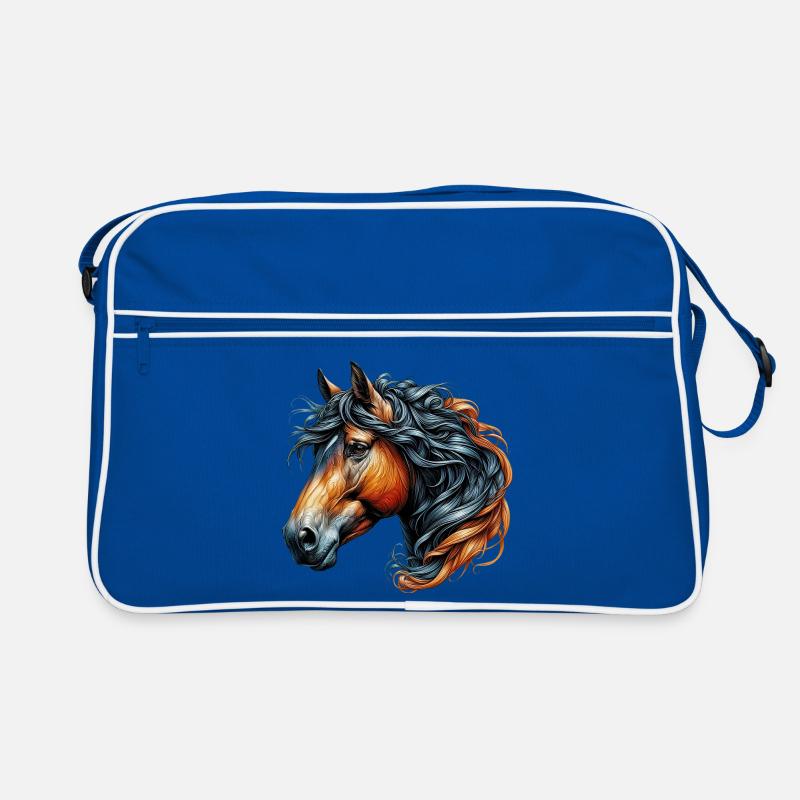 Cheval - Sac Retro - bleu/blanc