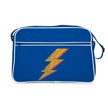 Éclair rouge et jaune de style grunge - Sac Retro - bleu/blanc - Devant