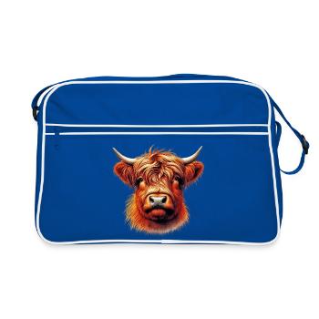 Vache écossaise des Highlands - Sac Retro - bleu/blanc - Devant