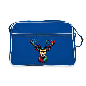 Deer - Retro Bag - blue/white - Front