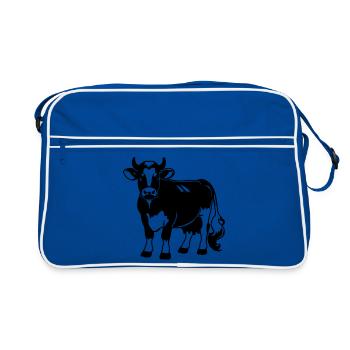 Conception de la ferme Bonte koe – pour petits et grands - Sac Retro - bleu/blanc - Devant