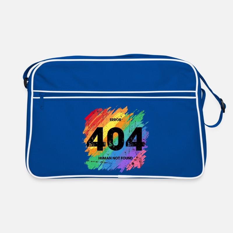Lebendiger Regenbogen Fehler 404 Design Retro Tasche