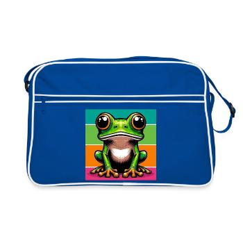 grenouille - Sac Retro - bleu/blanc - Devant