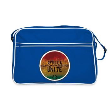 Africa Unite Reggae Ethno-Design - Retro Tasche - Blau/Weiß - Vorne