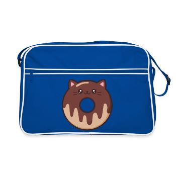 Cute Cat Donut - Retro Bag - blue/white - Front