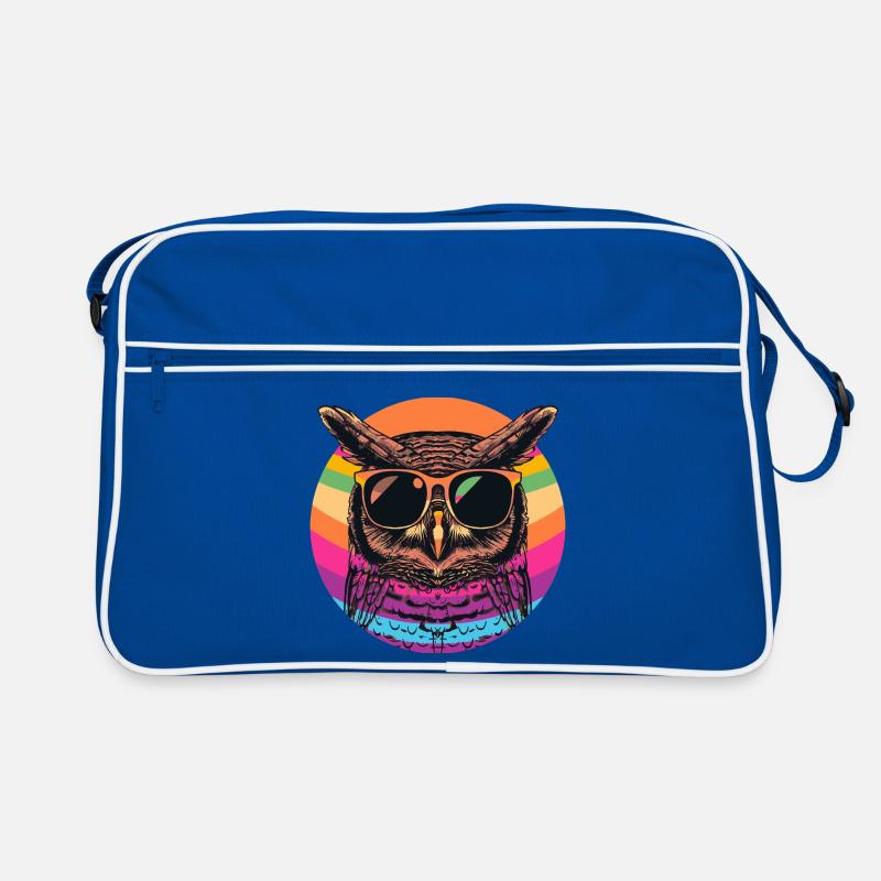 Bunte Retro Eule mit Sonnenbrille Retro Tasche