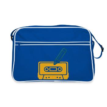Retro pencil cassette - Retro Bag - blue/white - Front