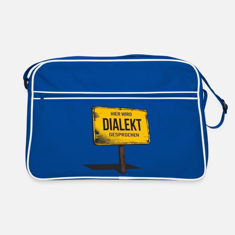 Hier wird Dialekt gesprochen – Lustiger Spruch Retro Tasche
