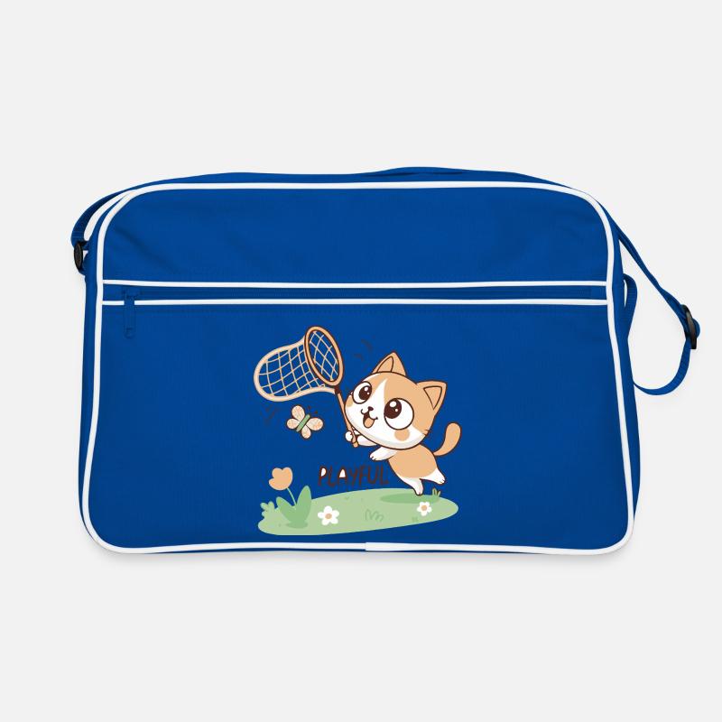 Playable kitten and butterfly Retro Bag