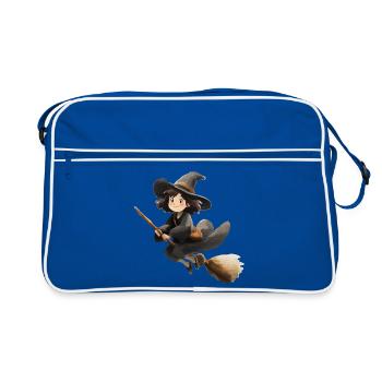 Hexe - Retro Tasche - Blau/Weiß - Vorne