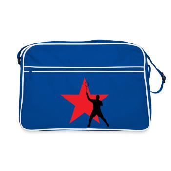 Badminton - Sport - Raquette - Sac Retro - bleu/blanc - Devant