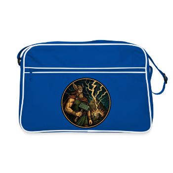 Thor avec un marteau - Sac Retro - bleu/blanc - Devant