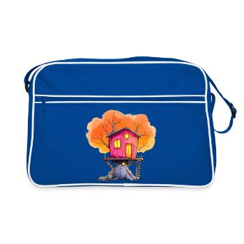 Pink Treehouse Autumn Magic - Retro Bag - blue/white - Front