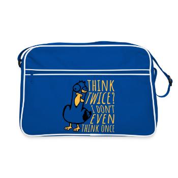 Seagull Crazy Think Twice? I Don't Even Think Once - Retro Bag - blue/white - Front