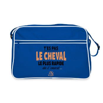 T'es pas le cheval le plus rapide humour - Sac Retro - bleu/blanc - Devant