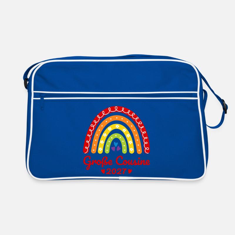 Große Cousine 2027 Boho Regenbogen bunt Retro Tasche