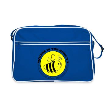 Bee Where is the Honey - Retro Bag - blue/white - Front