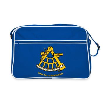 Sextant - Navigation Kapitän Segeln Meer Offshore - Retro Tasche - Blau/Weiß - Vorne