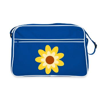 Cadeau hippie à motifs floraux des années 70 - Sac Retro - bleu/blanc - Devant