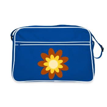 Cadeau hippie à motifs floraux des années 70 - Sac Retro - bleu/blanc - Devant