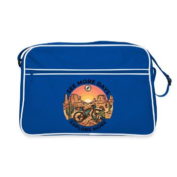 Découvrez plus de Bikepacking dans le désert Bicyclette Top - Sac Retro - bleu/blanc - Devant