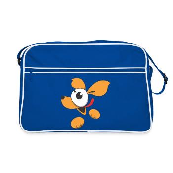 Cute Comic Dog - Retro Bag - blue/white - Front