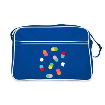Farbblock-Kapsel-Burst - Retro Tasche - Blau/Weiß - Vorne