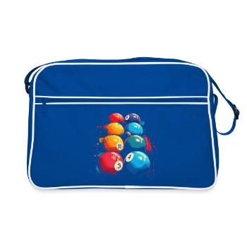 Lustiges Billard - Retro Tasche - Blau/Weiß - Vorne