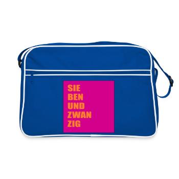 Jahr 2027 Siebenundzwanzig - Retro Tasche - Blau/Weiß - Vorne